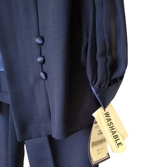 Helene Blake Evenings Women's Navy Formal Pantsuit - Picture 3 of 7